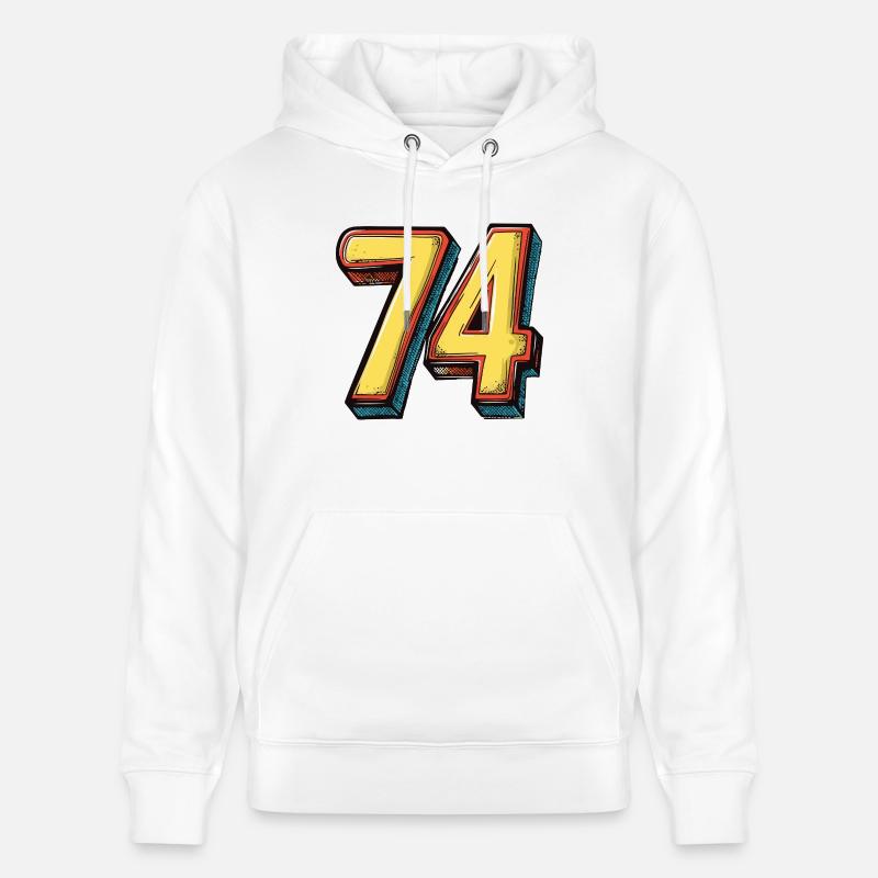 74 Symbole numérique - Sweat à capuche bio CRUISER Stanley/Stella Unisexe - blanc