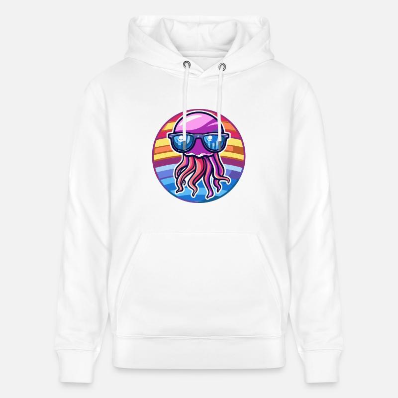 Méduse Bande dessinée cool - Sweat à capuche bio CRUISER Stanley/Stella Unisexe - blanc