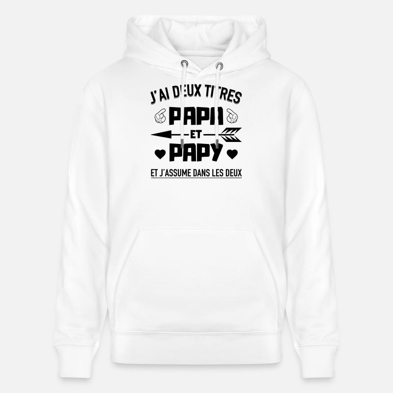 papa et papy - Sweat à capuche bio CRUISER Stanley/Stella Unisexe - blanc