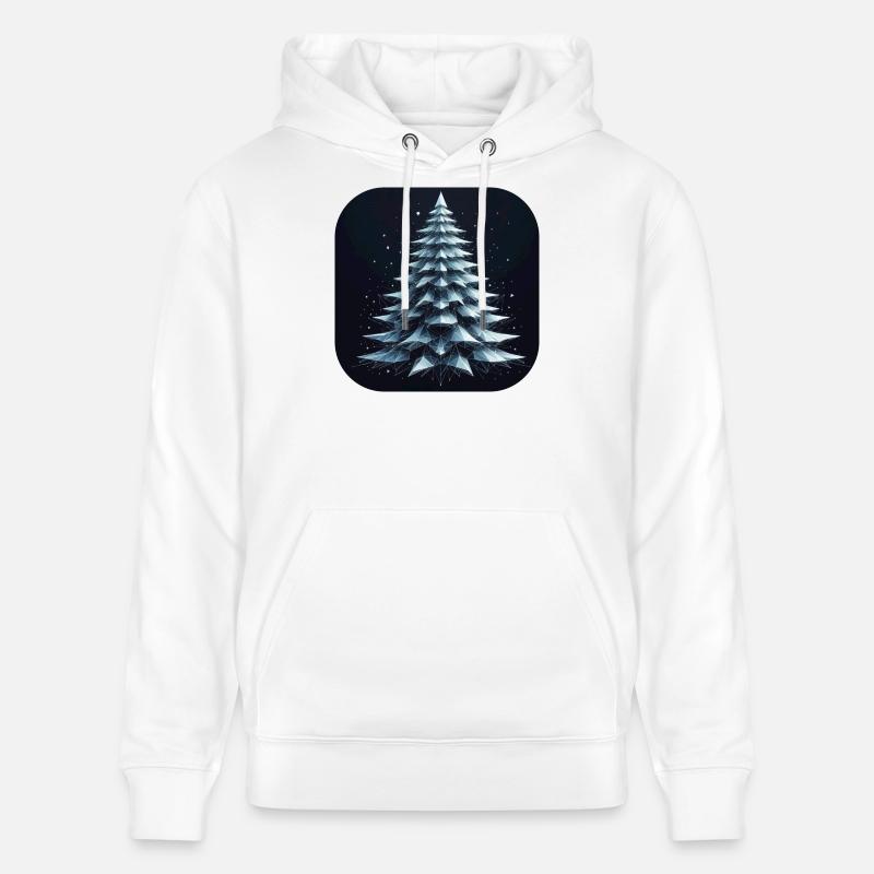 Arbre de Noël Sapin Polygones Vert - Sweat à capuche bio CRUISER Stanley/Stella Unisexe - blanc