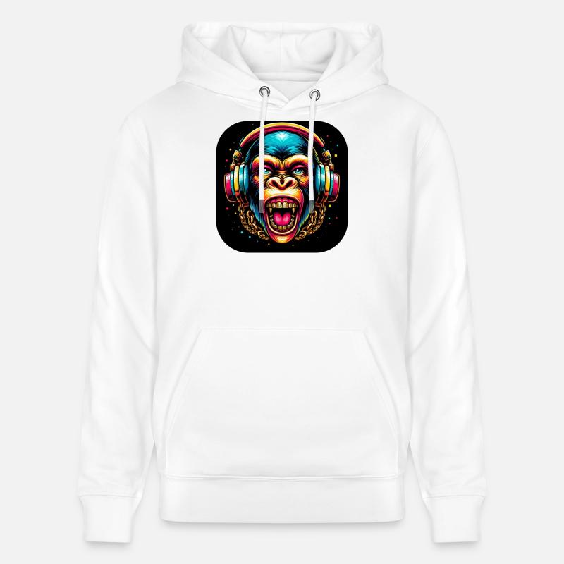 Casque Monkey Teeth - Sweat à capuche bio CRUISER Stanley/Stella Unisexe - blanc
