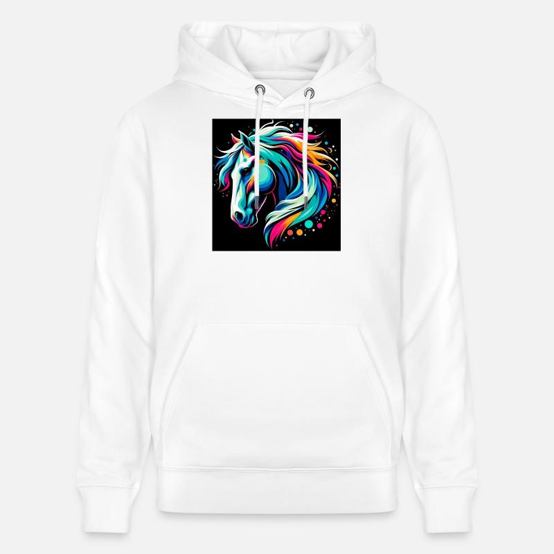 Cheval - Sweat à capuche bio CRUISER Stanley/Stella Unisexe - blanc