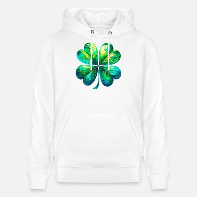 Trèfle à quatre feuilles - Sweat à capuche bio CRUISER Stanley/Stella Unisexe - blanc