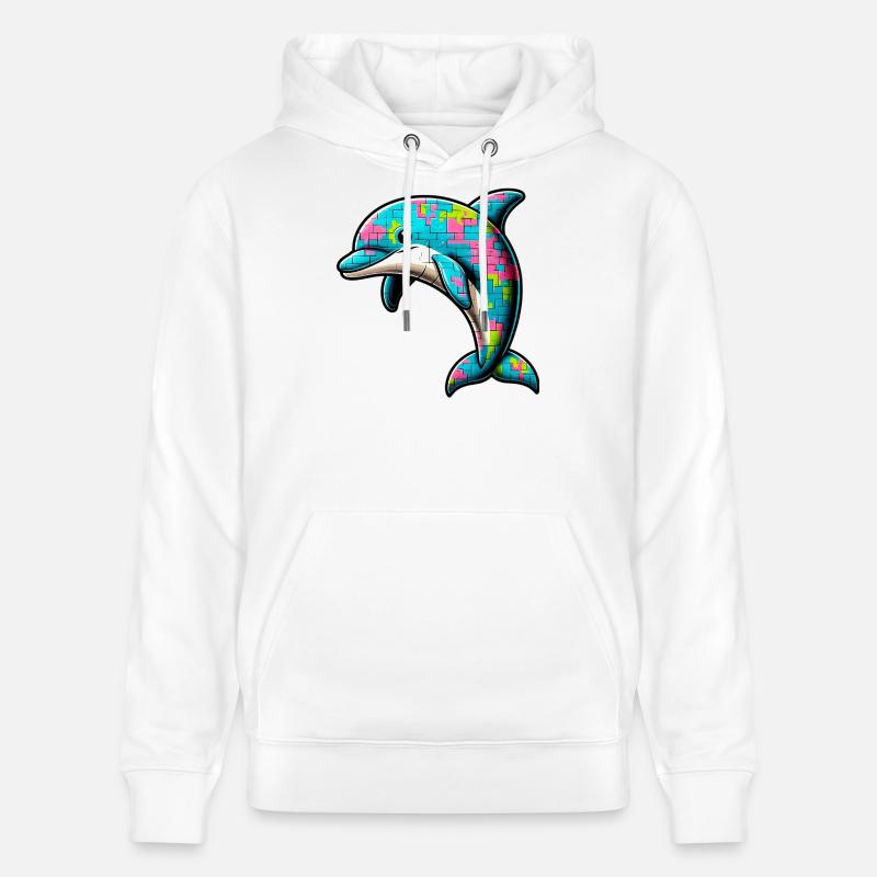 Dauphin - Sweat à capuche bio CRUISER Stanley/Stella Unisexe - blanc