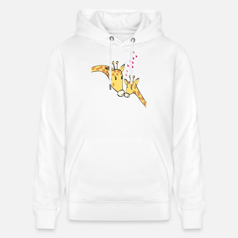 Girafes amoureuses - Sweat à capuche bio CRUISER Stanley/Stella Unisexe - blanc