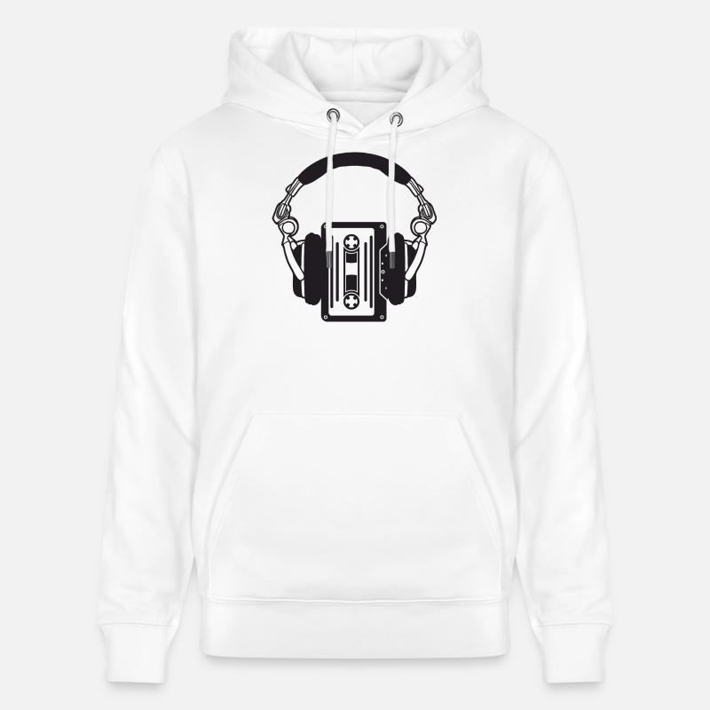 Casque rétro avec cassettes boho - Sweat à capuche bio CRUISER Stanley/Stella Unisexe - blanc