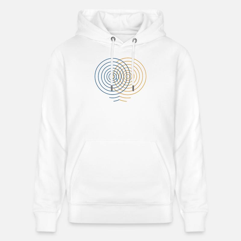 Interférence concentrique – Conception physique - Sweat à capuche bio CRUISER Stanley/Stella Unisexe - blanc