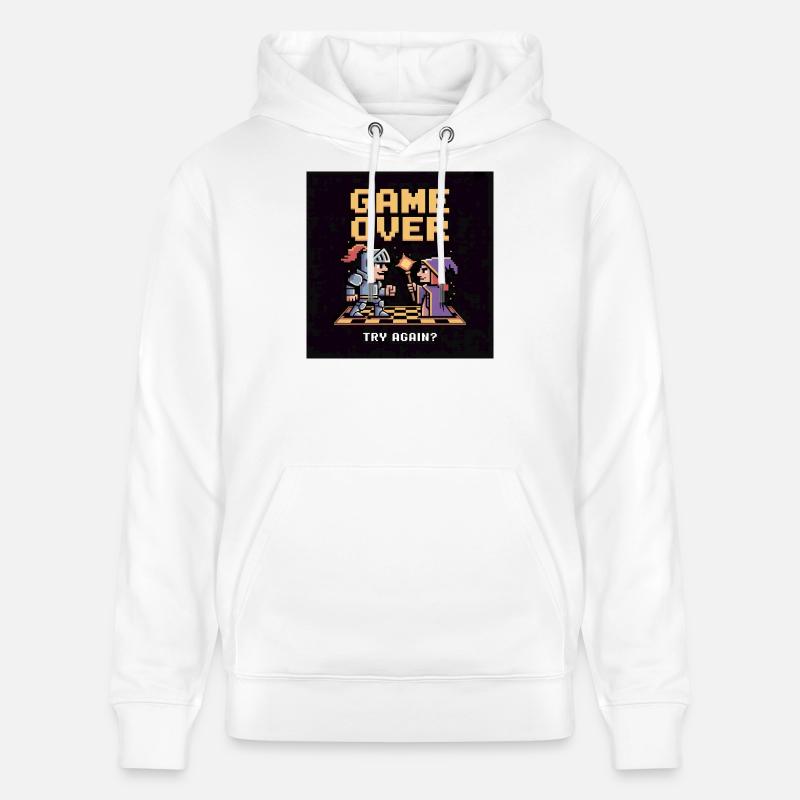 Game Over Pixel Duel Design - Sweat à capuche bio CRUISER Stanley/Stella Unisexe - blanc
