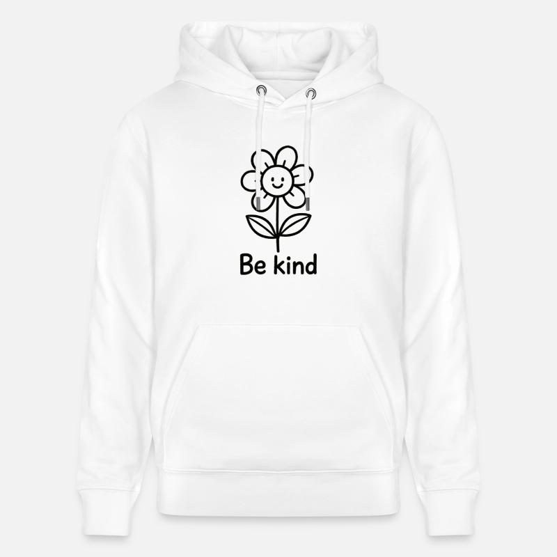 Fleur joyeuse avec message - Sweat à capuche bio CRUISER Stanley/Stella Unisexe - blanc