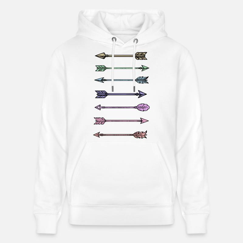Conception de flèches colorées - Sweat à capuche bio CRUISER Stanley/Stella Unisexe - blanc