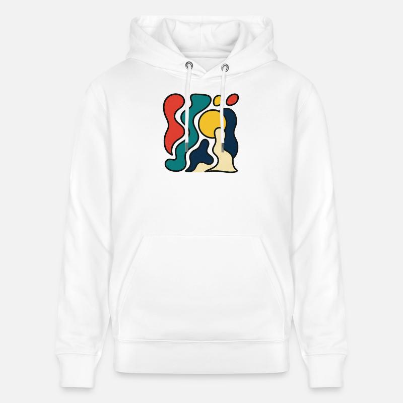 Design abstrait avec soleil jaune - Sweat à capuche bio CRUISER Stanley/Stella Unisexe - blanc