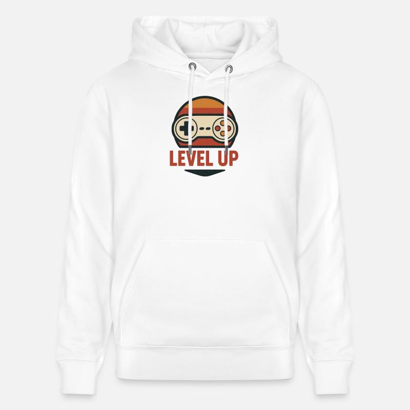 Level Up Retro Controller Grafik - Stanley/Stella Unisex Bio-Hoodie CRUISER  - Weiß