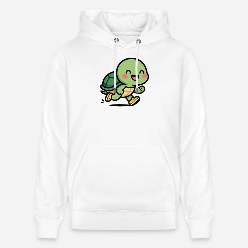 Sourire de coureur de tortue - Sweat à capuche bio CRUISER Stanley/Stella Unisexe - blanc