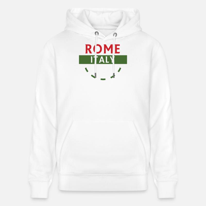 Emblème de Rome Italia sur ruban - Sweat à capuche bio CRUISER Stanley/Stella Unisexe - blanc