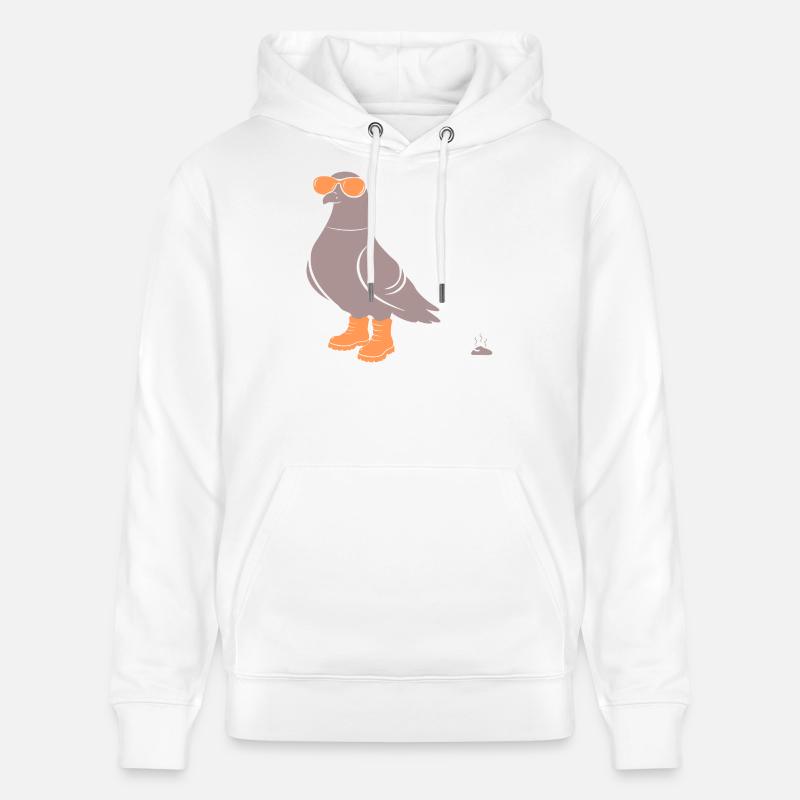 Pigeon Orange - Sweat à capuche bio CRUISER Stanley/Stella Unisexe - blanc