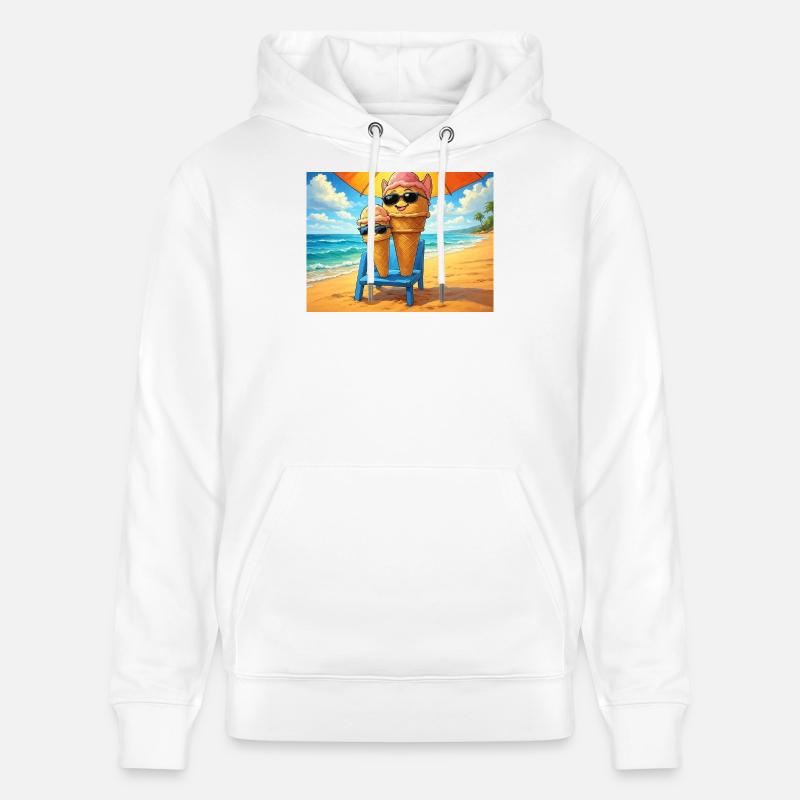 Glace en été - Sweat à capuche bio CRUISER Stanley/Stella Unisexe - blanc