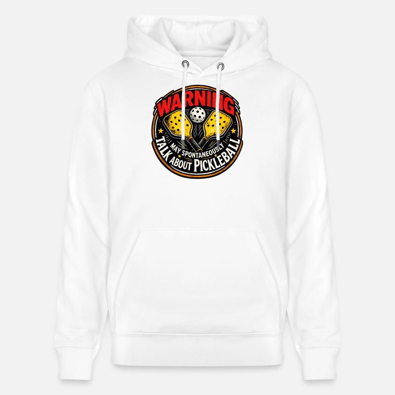 Avertissement : Badge de pickleball - Sweat à capuche bio CRUISER Stanley/Stella Unisexe - blanc