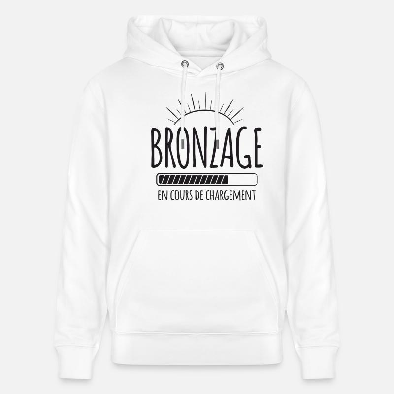 Tan Loading, Été, Vacances, Français - Sweat à capuche bio CRUISER Stanley/Stella Unisexe - blanc
