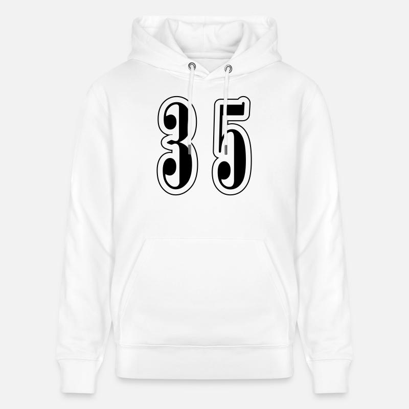 35 Symbole numérique - Sweat à capuche bio CRUISER Stanley/Stella Unisexe - blanc