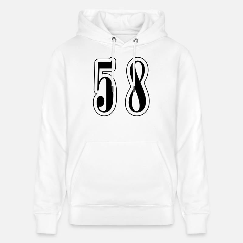 58 Symbole numérique - Sweat à capuche bio CRUISER Stanley/Stella Unisexe - blanc