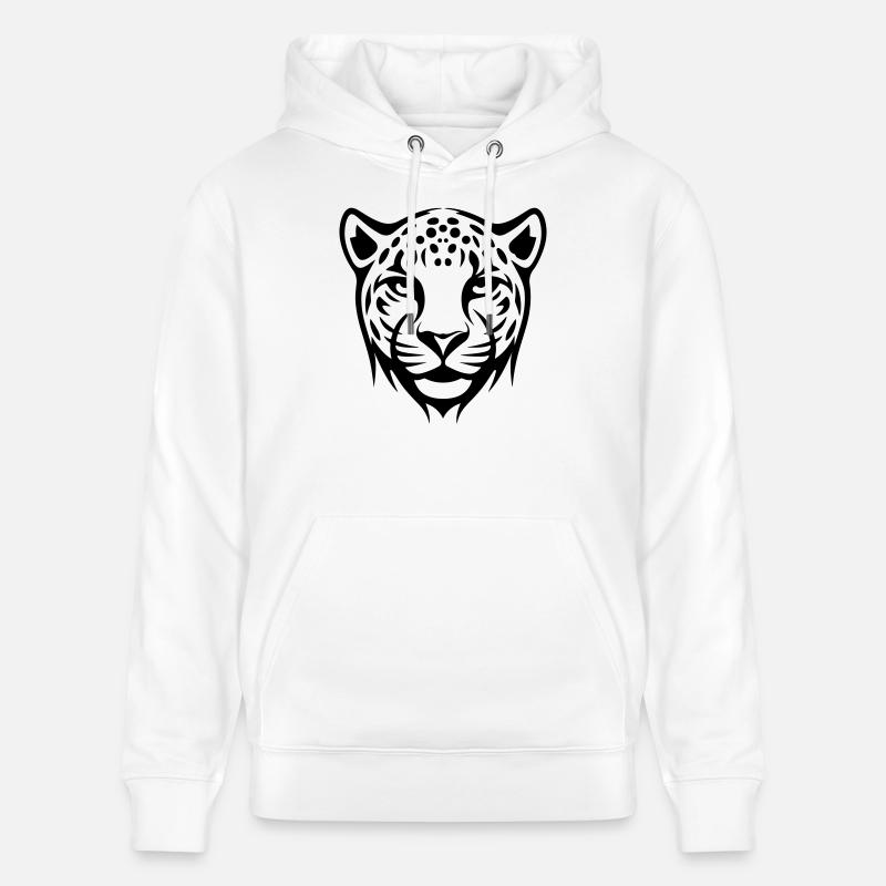 Tête de guépard - Sweat à capuche bio CRUISER Stanley/Stella Unisexe - blanc