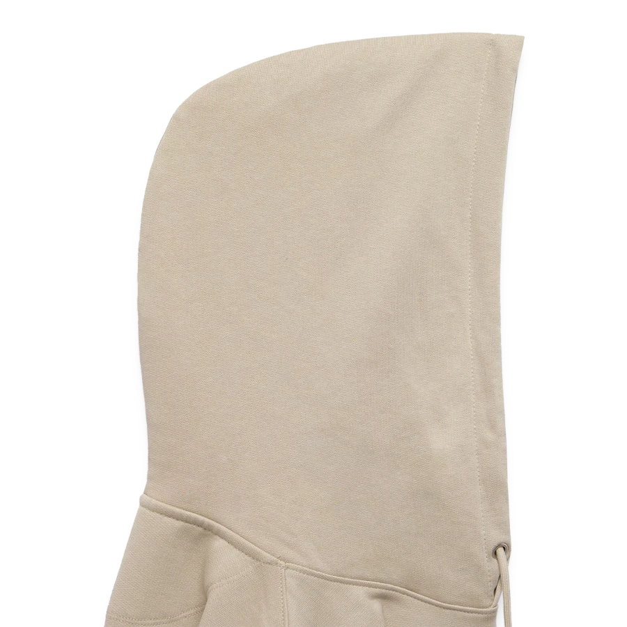 Pisa badge on a stanley/stella cruiser unisex organic hoodie, beige, hood right