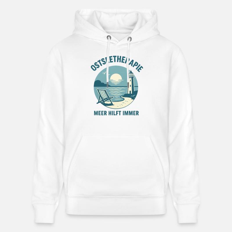Ostseetherapie - Meer hilft immer - Stanley/Stella Unisex Bio-Hoodie CRUISER  - Weiß