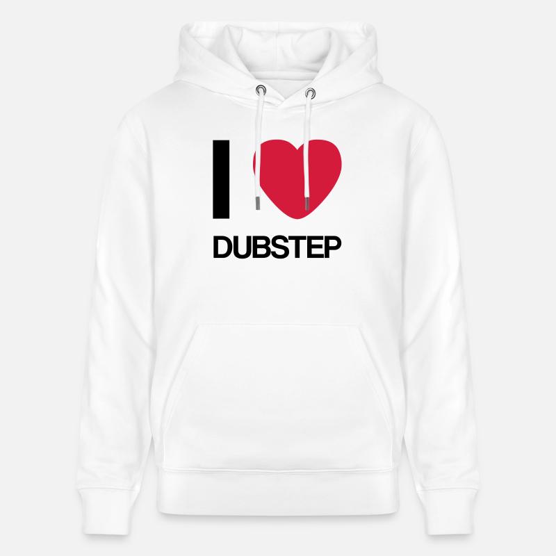 J'AIME idée cadeau Dubstep- - Sweat à capuche bio CRUISER Stanley/Stella Unisexe - blanc
