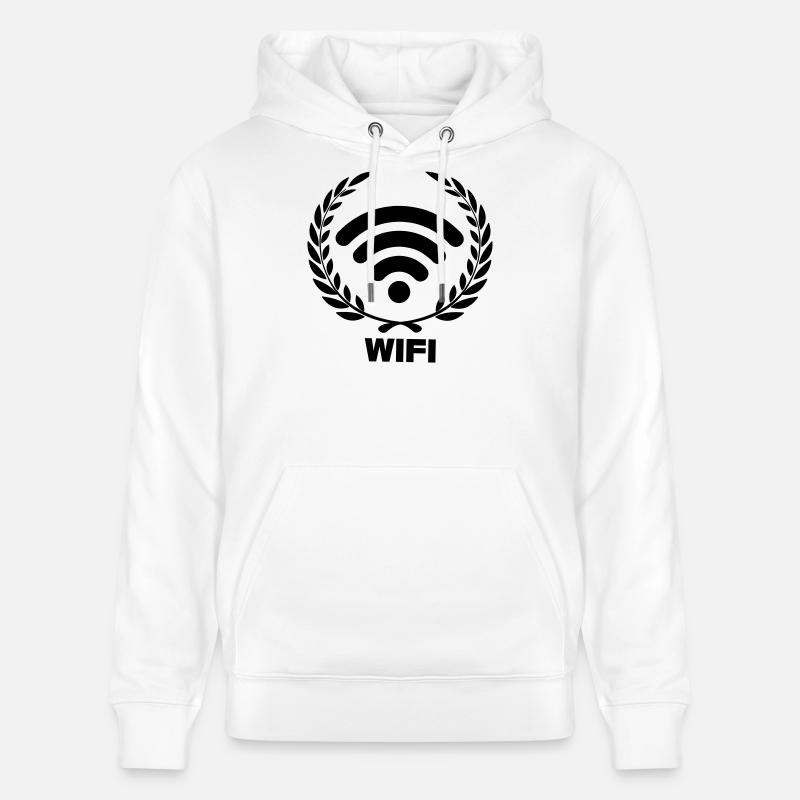 Wifi en couronne de laurier - Sweat à capuche bio CRUISER Stanley/Stella Unisexe - blanc