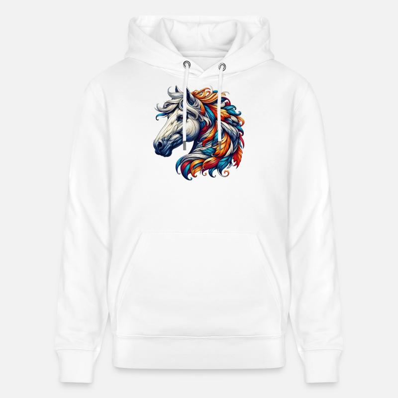 Cheval - Sweat à capuche bio CRUISER Stanley/Stella Unisexe - blanc