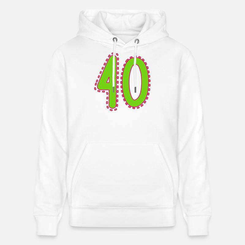 40. 40 ANS. 40e ANNIVERSAIRE - Sweat à capuche bio CRUISER Stanley/Stella Unisexe - blanc