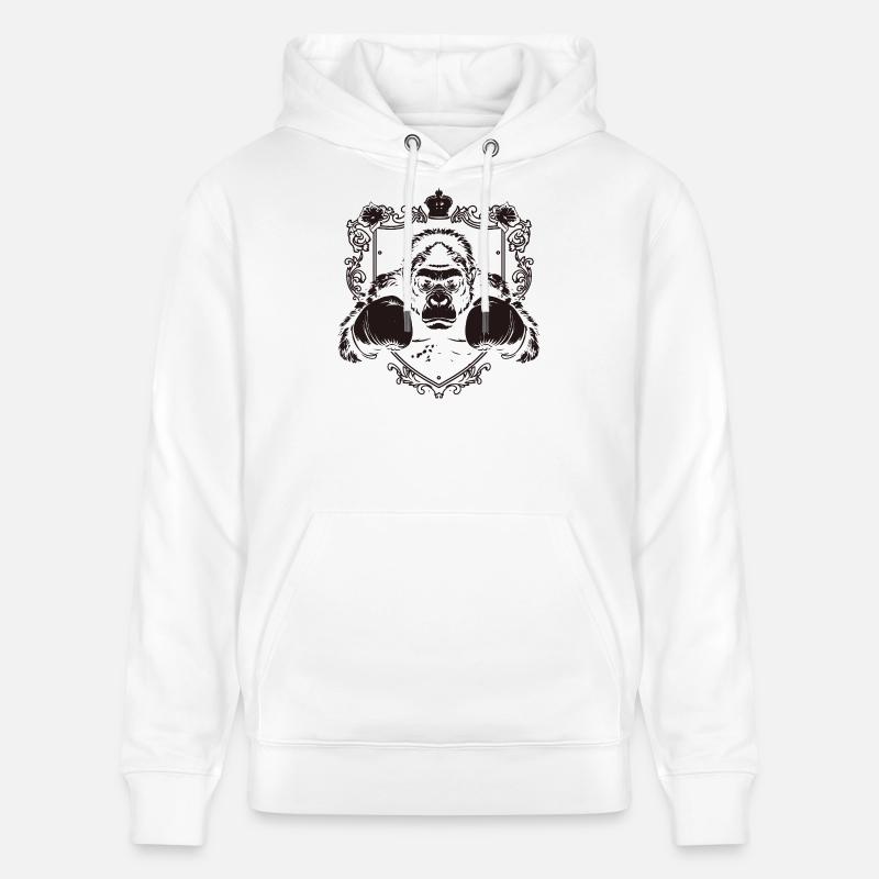  Gorilla mit Kampfpose - Stanley/Stella Unisex Bio-Hoodie CRUISER  - Weiß