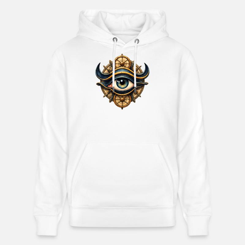 Oeil de vapeur avec roues - Sweat à capuche bio CRUISER Stanley/Stella Unisexe - blanc