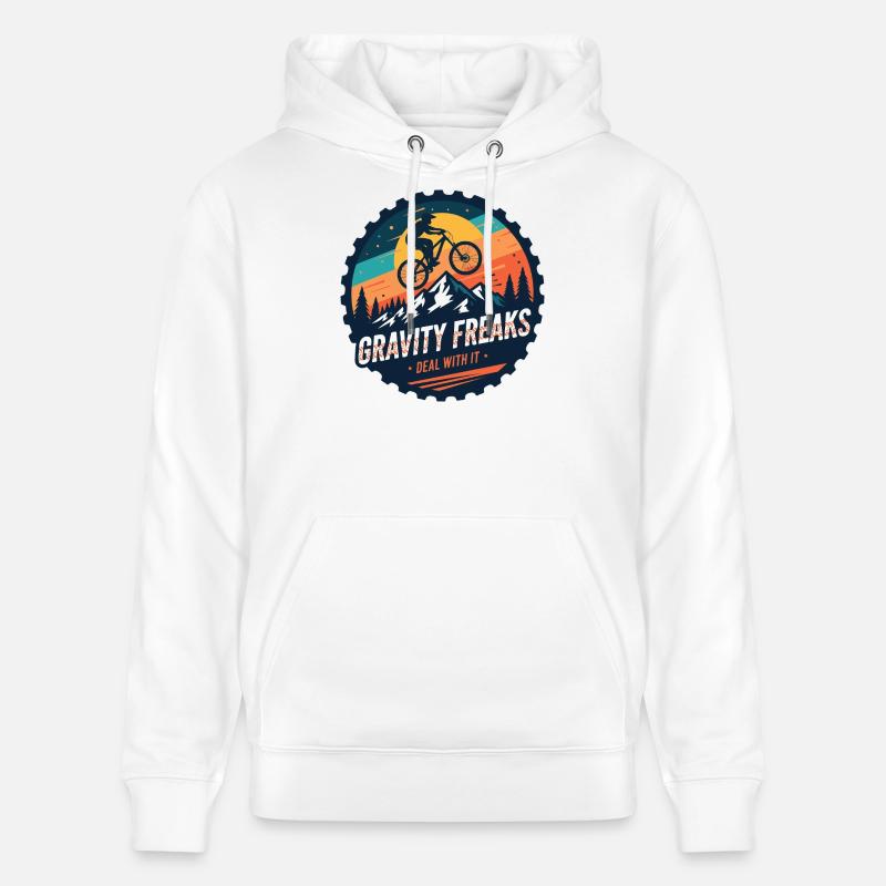 Badge Gravity Freaks VTT Sunset - Sweat à capuche bio CRUISER Stanley/Stella Unisexe - blanc