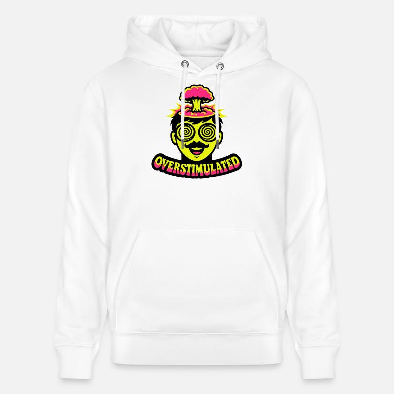 Tête néon surstimulée - Sweat à capuche bio CRUISER Stanley/Stella Unisexe - blanc