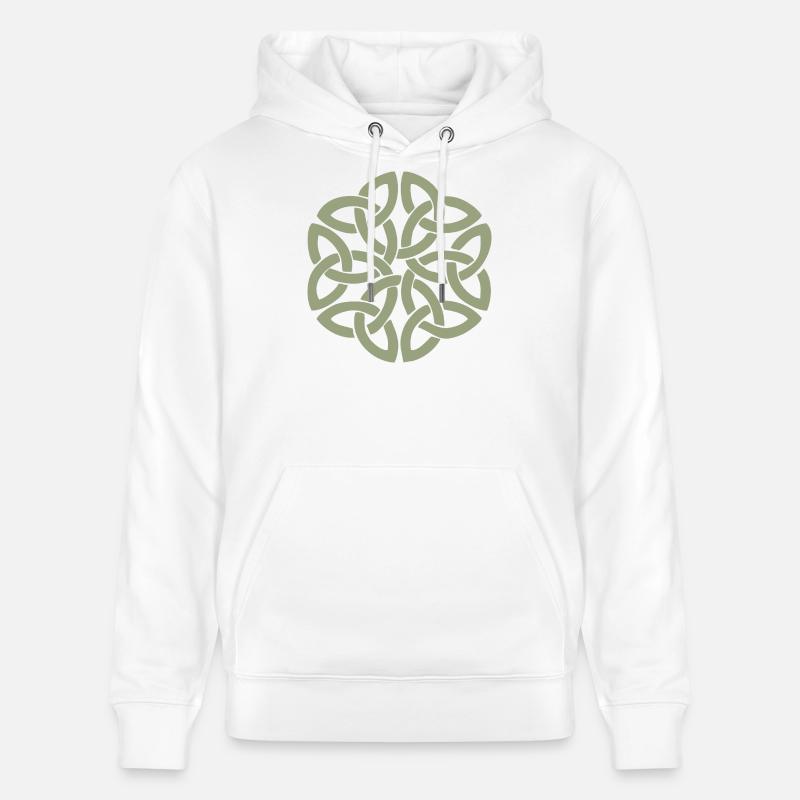 Entrelacement circulaire du nœud celtique - Sweat à capuche bio CRUISER Stanley/Stella Unisexe - blanc