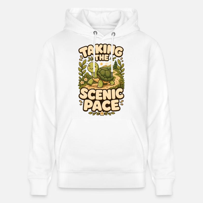 Taking The Scenic Pace Schildkröte - Stanley/Stella Unisex Bio-Hoodie CRUISER  - Weiß
