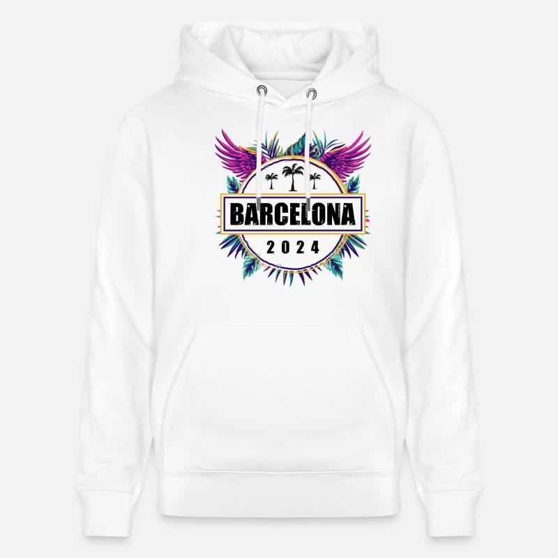 L’équipe de Barcelone 2024 - Sweat à capuche bio CRUISER Stanley/Stella Unisexe - blanc
