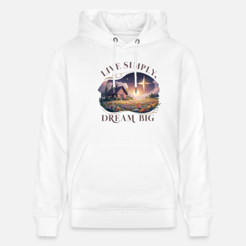 Vivre simplement, rêver grand - Sweat à capuche bio CRUISER Stanley/Stella Unisexe - blanc
