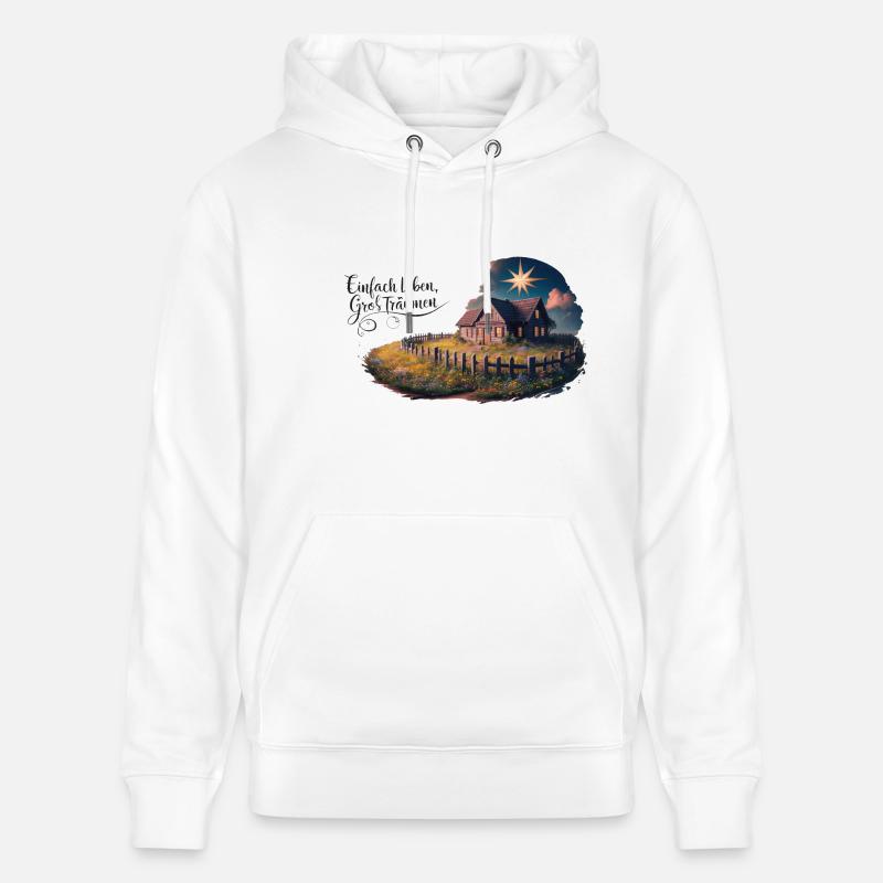 Vivre simplement, rêver grand - Sweat à capuche bio CRUISER Stanley/Stella Unisexe - blanc