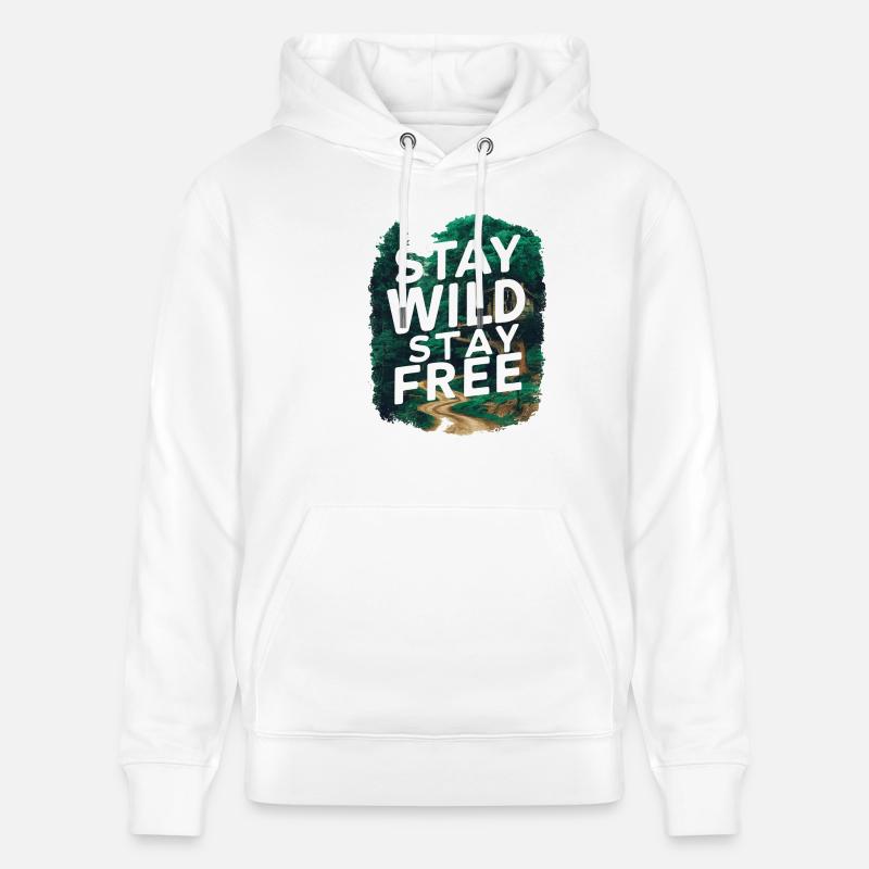 Restez sauvage, restez libre - Sweat à capuche bio CRUISER Stanley/Stella Unisexe - blanc