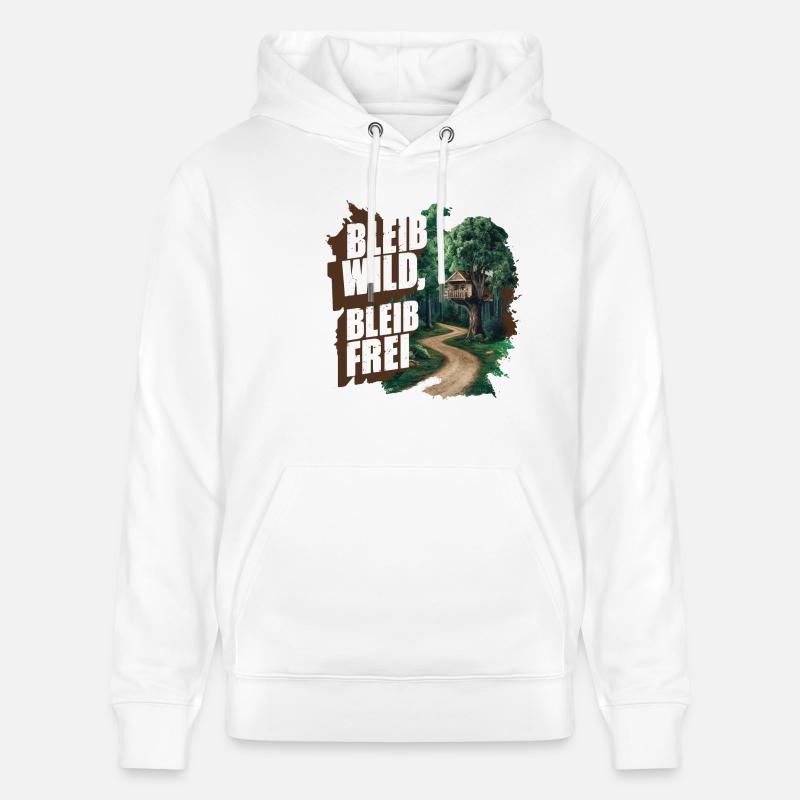 Restez sauvage, restez libre - Sweat à capuche bio CRUISER Stanley/Stella Unisexe - blanc