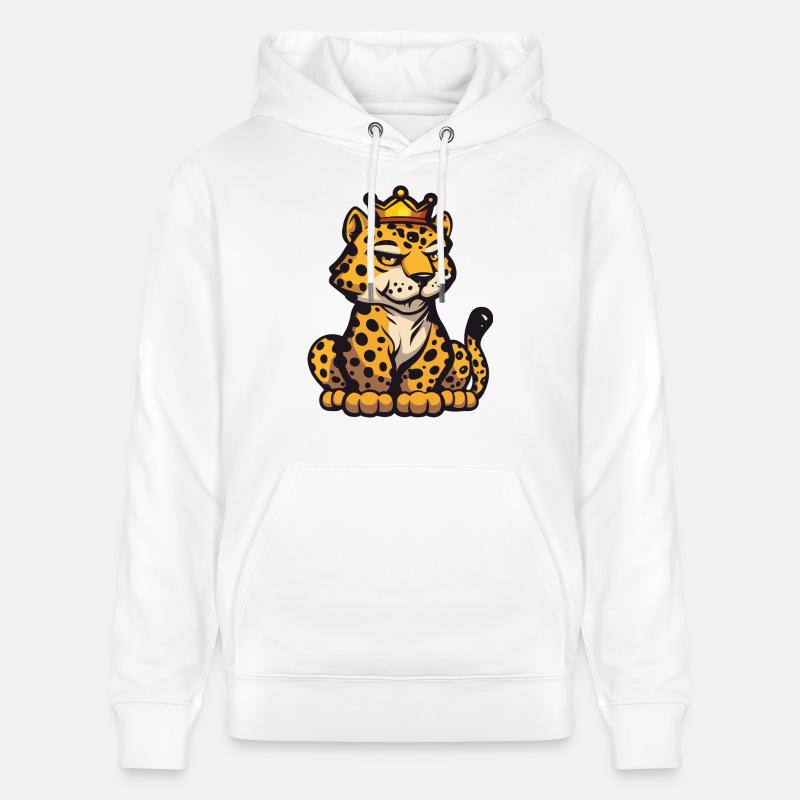 Couronne de bande dessinée léopard - Sweat à capuche bio CRUISER Stanley/Stella Unisexe - blanc