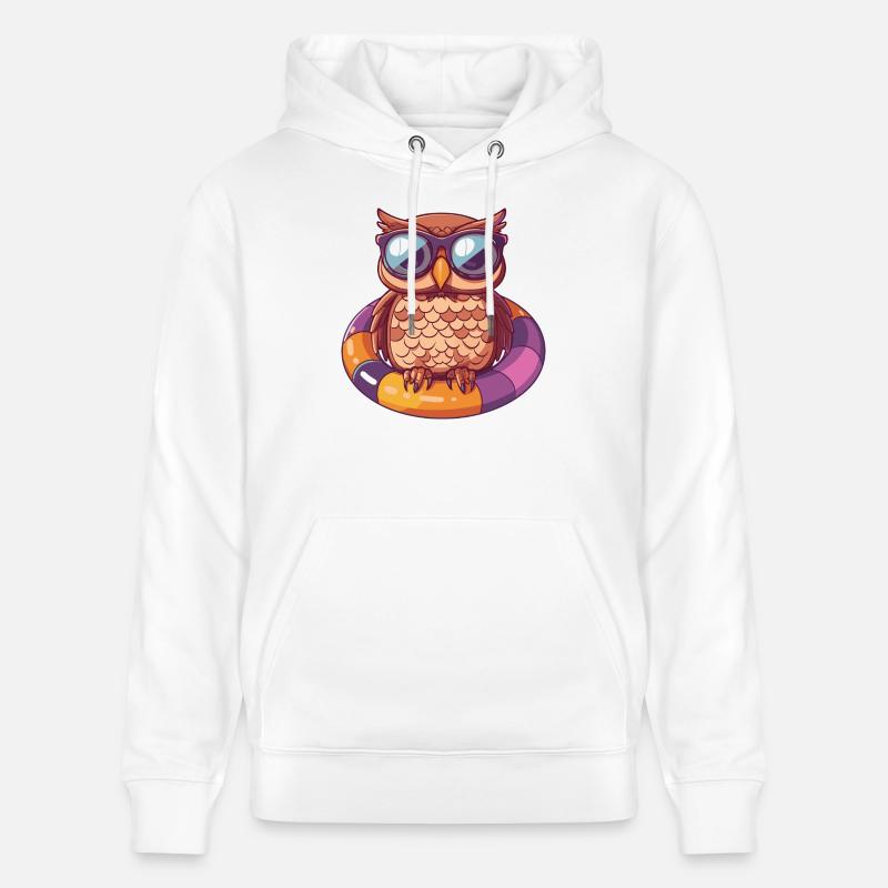 Eule Sommer Comic - Stanley/Stella Unisex Bio-Hoodie CRUISER  - Weiß