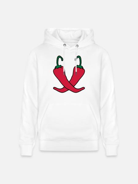 2 piments Chili chaud chaud - Sweat à capuche bio CRUISER Stanley/Stella Unisexe - blanc