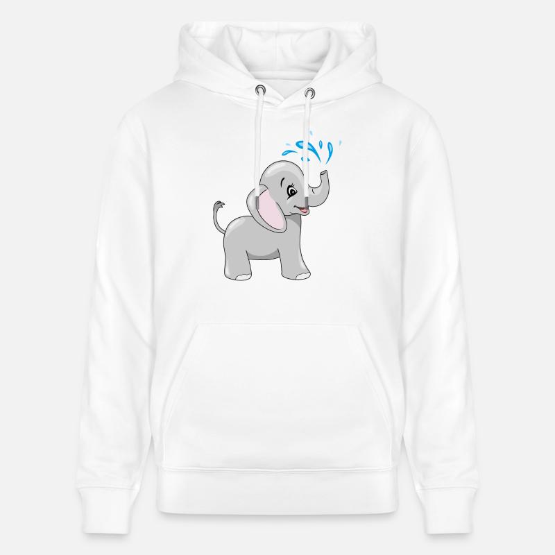 Mignon bébé éléphant se baignant - Sweat à capuche bio CRUISER Stanley/Stella Unisexe - blanc