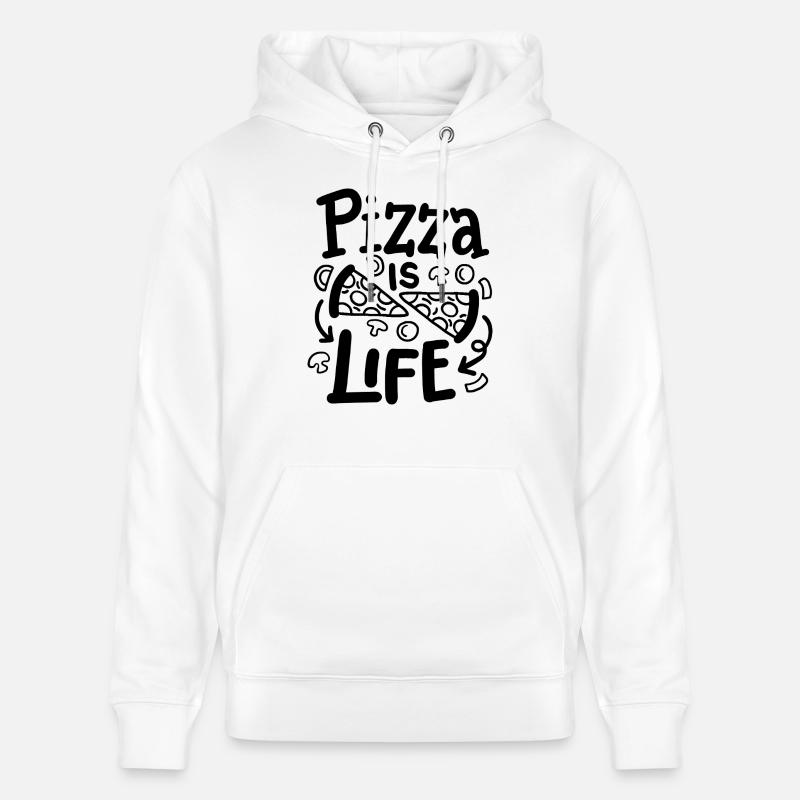 La pizza, c’est la vie - Sweat à capuche bio CRUISER Stanley/Stella Unisexe - blanc