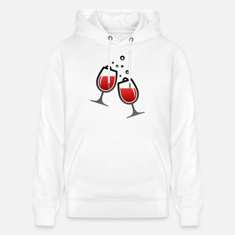 Deux verres de vin - Sweat à capuche bio CRUISER Stanley/Stella Unisexe - blanc