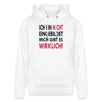 Ich bin nicht eingebildet mich gibt es wirklich - Stanley/Stella Unisex Bio-Hoodie CRUISER  - Weiß - Vorne - Alina (178cm) & Michal (187cm)