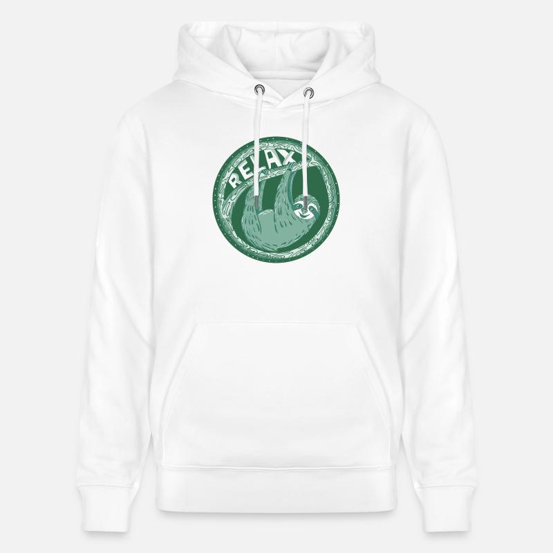 Relax - Vert Sloth - Sweat à capuche bio CRUISER Stanley/Stella Unisexe - blanc
